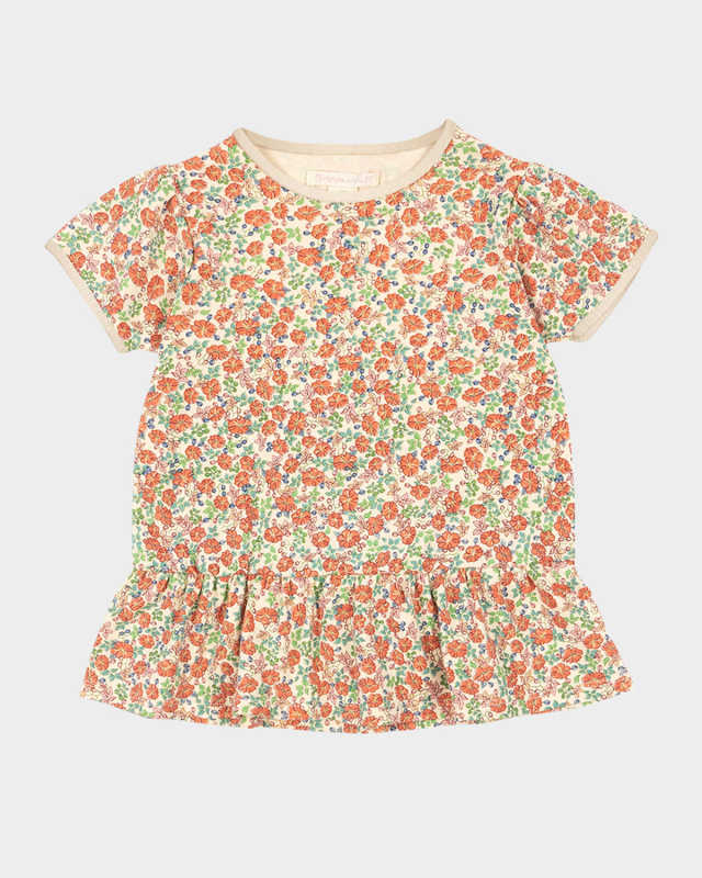 Girl's Floral-Print Flare T-Shirt, Size 9M-10